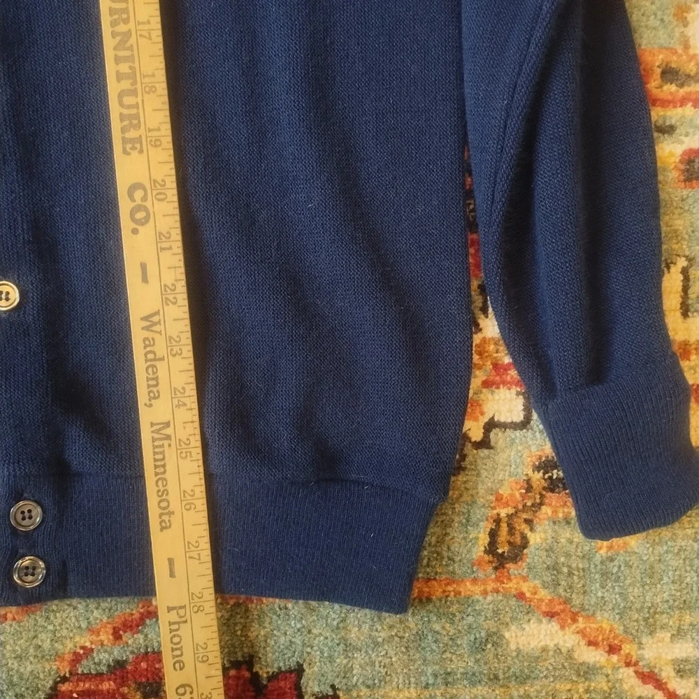 Par Four Cardigan Mens Medium Tall Blue Vintage‎ Golf Grandpa Preppy